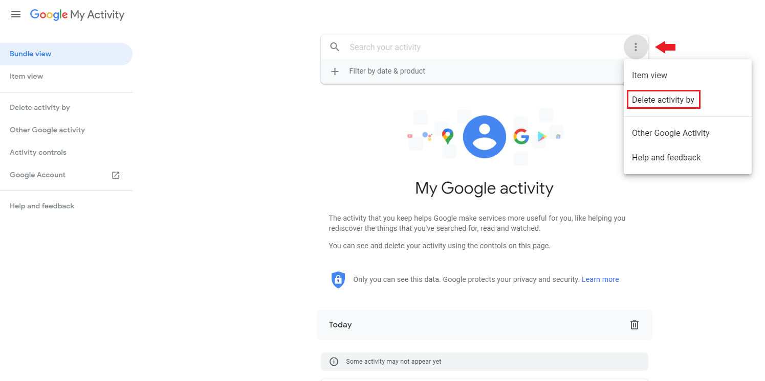 delete activity from my google activity